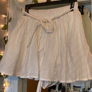 White flowy skort